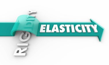 Elastikiyet Vs sertlik ok kelime üzerinde atlama 3d çizim