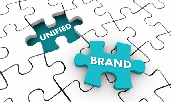 Marchio Unificato Puzzle Piece Total Branding Business Company Illustrazione — Foto Stock