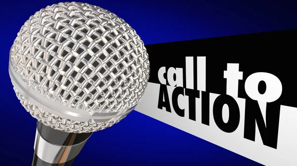 Call to Action Microphone Encourage Response 3d Illustration