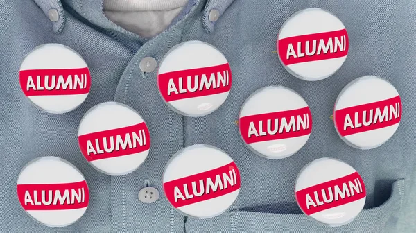 Alumni Buttons Pins Shirt College Graduate Student Pride 3d Illustration