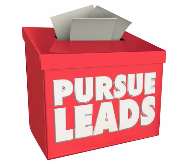 Perseguir Leads Seguimiento Perspectivas Clientes Sugerencia Box Ilustración —  Fotos de Stock
