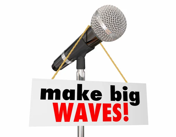 Make Big Waves Sign Microphone Speak Your Mind — стоковое фото