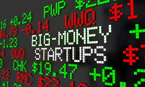 Grote Geld Startups Stock Market Ipo Ticker Illustratie — Stockfoto