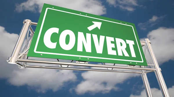 Convertire Segno autostrada — Foto Stock