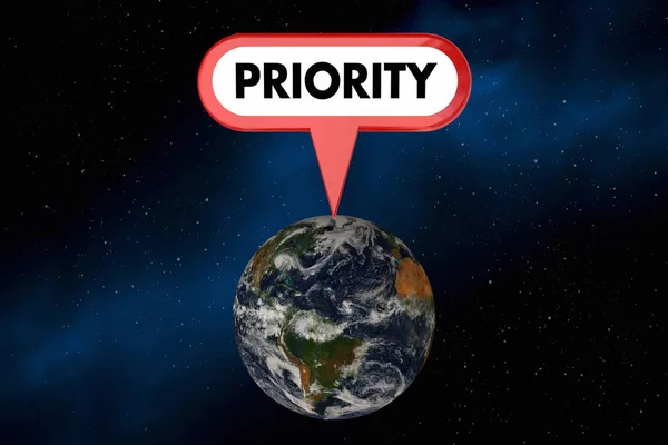 Priorité mondiale Planète Terre signe — Photo