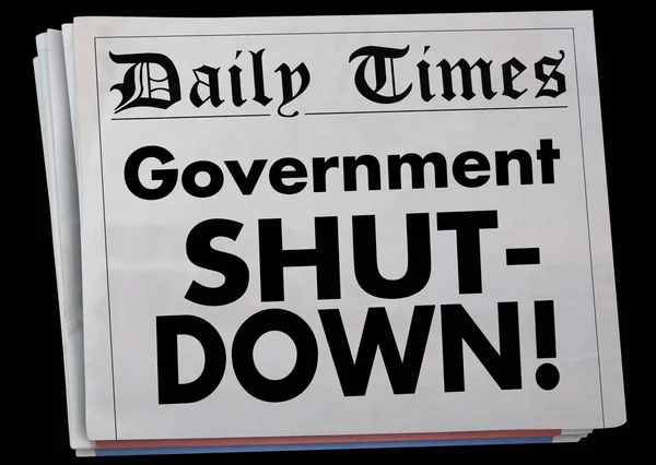 Government Shut-Down Newspaper — Stock Photo, Image