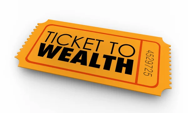 Ticket to Wealth Illustration 3D — Photo
