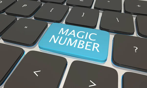 Bouton de clavier d'ordinateur de nombre magique — Photo