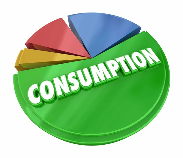 Gráfico Pasteles Consumo Consume Recursos Productos Ilustración — Foto de Stock