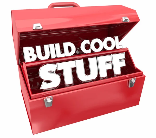 Építeni a Cool Stuff Toolbox szavak — Stock Fotó