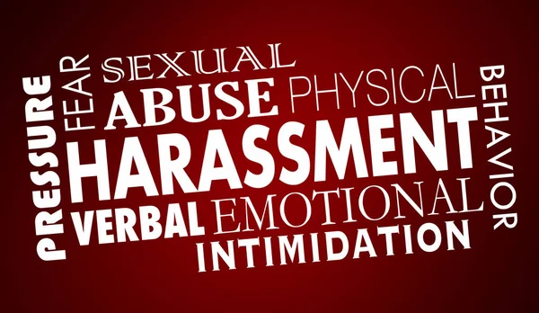 Λέξη Κολάζ Concept Κακοποίησης Σεξουαλικής Παρενόχλησης Απεικόνιση — Φωτογραφία Αρχείου