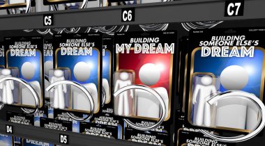 yazıt ile bina My Dream ve bina birisi başka rüya, 3d çizim paketlenmiş rakamlar