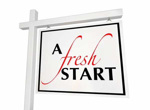 Casa Vendita Segno Con Testo Fresh Start Illustrazione Moving New — Foto Stock