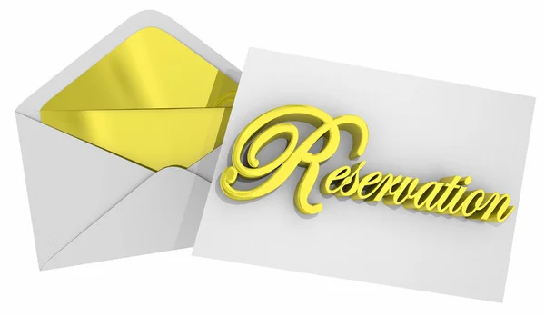 Envelope Convite Com Reserva Palavras Ilustração Reserve Seu Conceito Assento — Fotografia de Stock