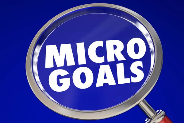 Magnifying Glass Text Micro Goals Illustration — Stock Photo, Image