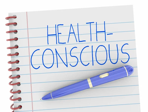 Notebook Pen Text Health Conscious Illustration — Stock Photo, Image