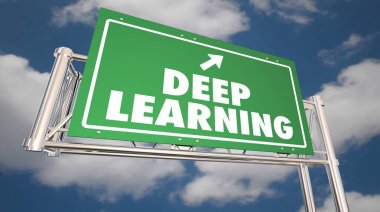 Otoban işareti metin derin öğrenme, 3d çizim ile