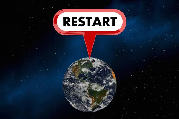 Earth Planet Text Restart Space Illustration — Stock Photo, Image