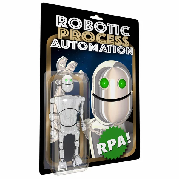 Figuur Verpakt Met Inscripties Robotic Procesautomatisering Illustratie — Stockfoto