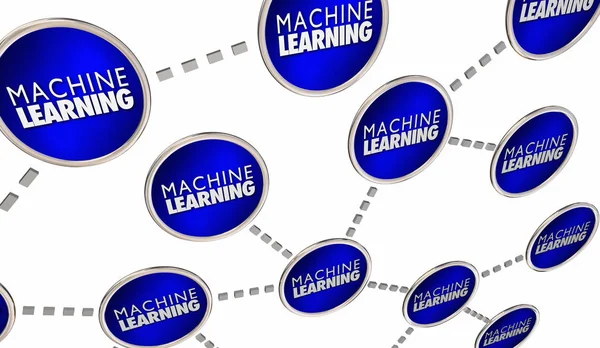 Regeling Met Machine Learning Tekst Illustratie Kunstmatige Intelligentie Concept — Stockfoto