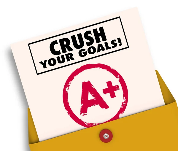 Envelope Text Crush Your Goals Report Card Illustration — Stock Photo, Image