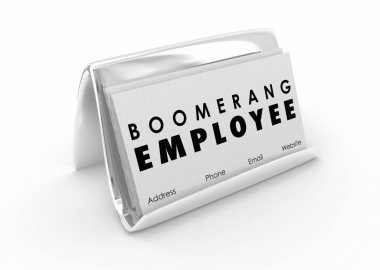 Boomerang Employee Business Card 3d Illustration. clipart