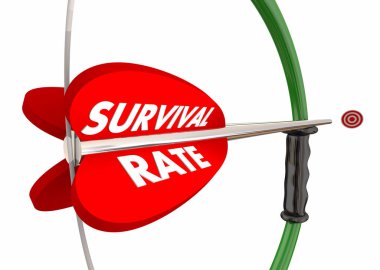Survival Rate Bow with Arrow and target. clipart