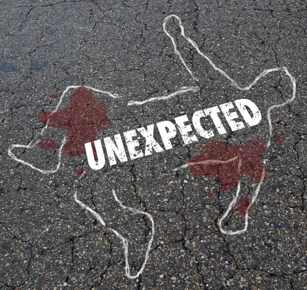 Unexpected Dead Body Chalk Outline Illustration — Stock Photo, Image