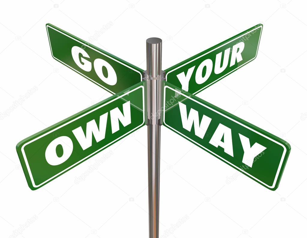 Go Your Own Way Road Street Signs.