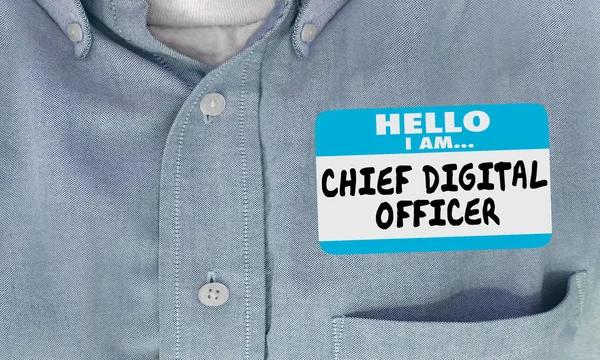 Chief Digital Officer - Name Tag on Shirt 3d Illustration.