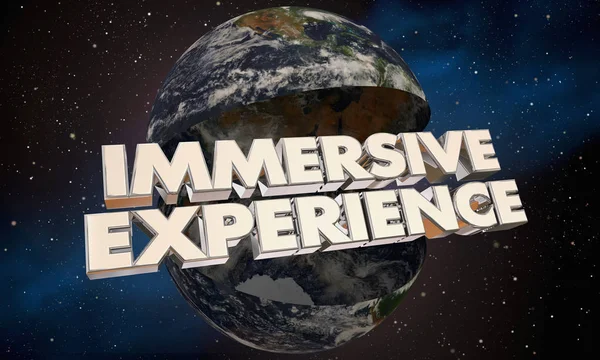 Immersive Experience Lettering Earth Globe Illustration — Stock Photo, Image