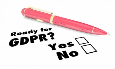 Gdpr kalem onay kutularını 3d illüstrasyon izole beyaz arka plan üzerinde için hazır.