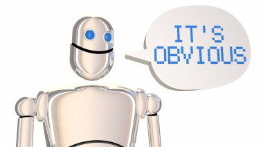 Robot Its açık konuşma balonu, 3d resim içinde metin ile