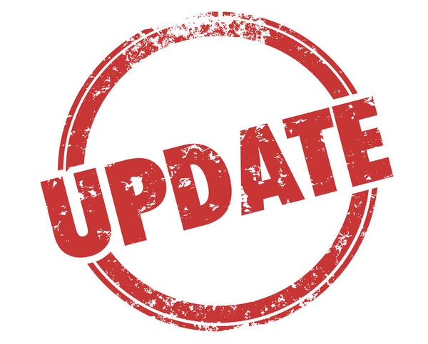 красный штамп обновления, 3d иллюстрация
