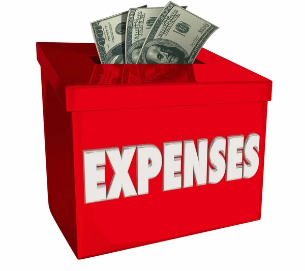 Money Box Word Expenses Illustration — Stock Photo, Image