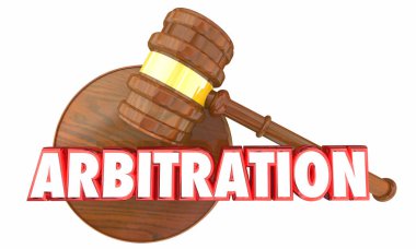 Arbitration Judge Court, 3d Illustration clipart