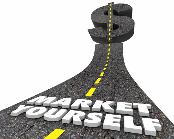 Market Yourself Road Con Dollaro Alto Illustrazione — Foto Stock
