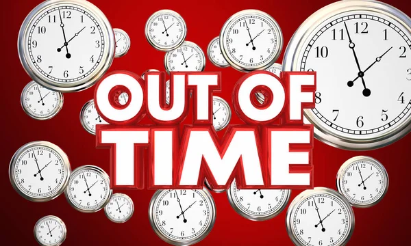 Out Time Clocks Flying Deadline Illustration — Stock Photo, Image