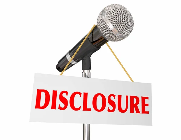 Disclosure Microphone Sign Disclosing Information Illustration — Stock Photo, Image