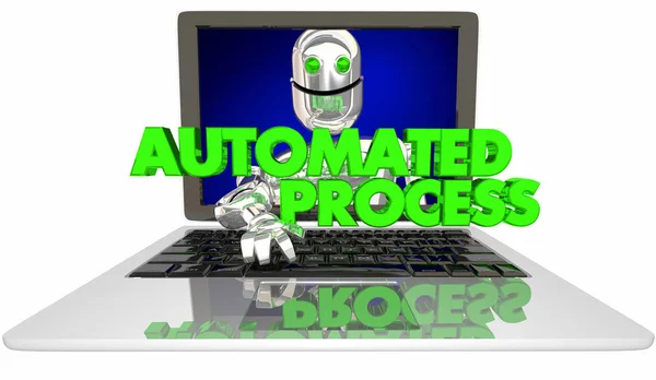 Automatisé Processus Robot Ordinateur Portable Illustration — Photo