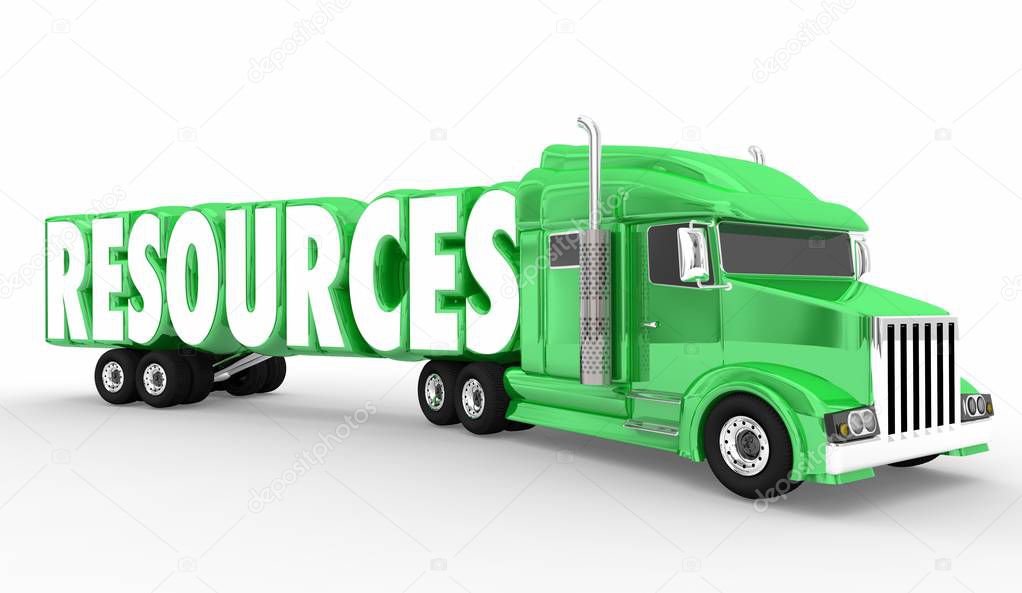 Resources Truck Hauling Products Natural Foods Ingredients Fuels 3d Illustration