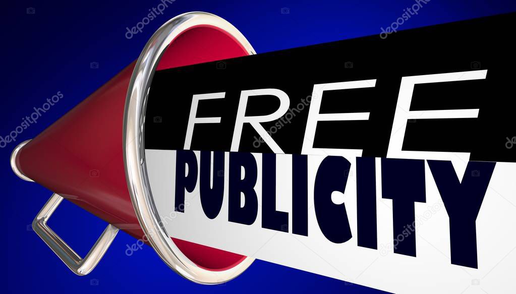 Free Publicity Megaphone Bullhorn PR Exposure 3d Illustration