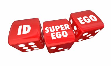 Kimliği Ego süper-Ego haddeleme zar ruh devlet psikoloji 3d çizim