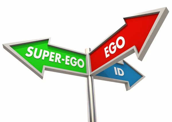 Ego Super Ego Mental States Stages Identity Signs Illustration — Stock Photo, Image