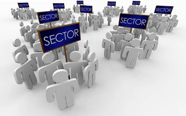Sector Mensen Segmenten Groepen Bevolkingssamenstelling Tekent Illustratie — Stockfoto