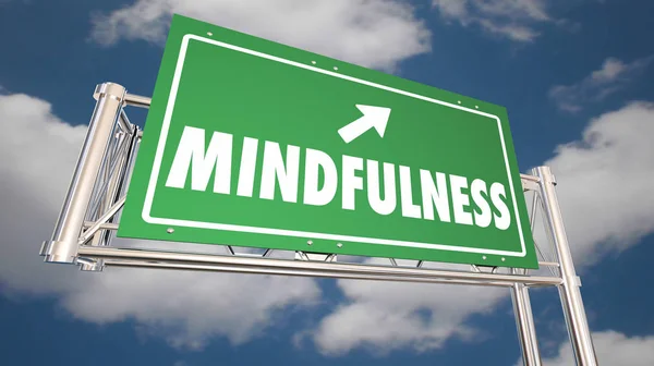 Mindfulness Ejercicio Mental Pensamiento Positivo Foco Signo Ilustración — Foto de Stock