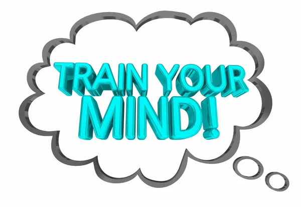 Train Your Mind Thought Cloud Mental Exercise Illustration — Stock Photo, Image