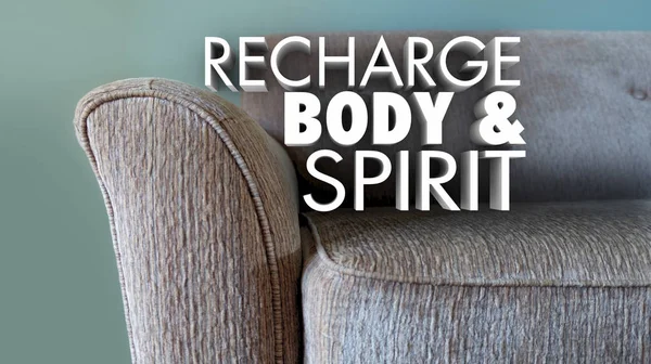 Recharge Body Spirit Relax Descanso Sofá Ilustración — Foto de Stock