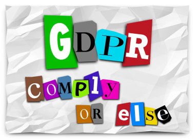 Gdpr uymak yoksa Not uyum illüstrasyon fidye