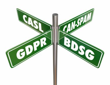 Gdpr gizlilik yasaları kurallar yönetmelikler dijital 3d çizim pazarlama Spam